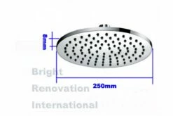 WELS Bathroom Large ROUND Rain Brass Chrome Thin Shower Head 250mm -Bathroom Supplies Sales Store MH12 250MM SIZE 1200x800 1