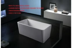 MINI Back To Wall/Corner Bathroom Freestanding Acrylic COMPACT BathTub -1300MM