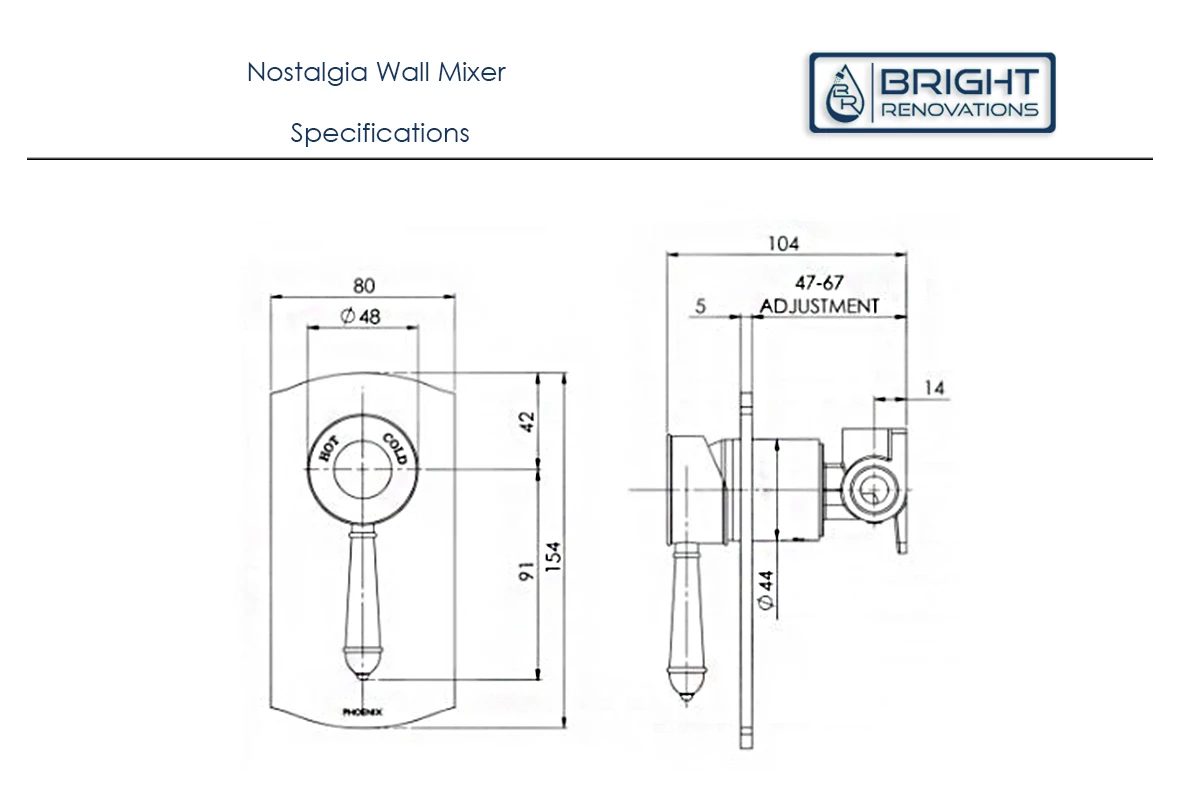 Phoenix Nostalgia Wall Mixer 7 Phoenix Nostalgia Wall Mixer - Image 5
