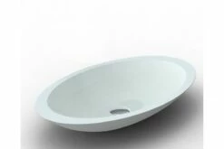 PHOENIX White Bathroom Oval SOLID SURFACE STONE Vanity Sink Basin Bowl