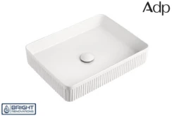 ADP Rectangular Fluted Above Counter Ceramic Basin