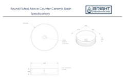 ADP Round Fluted Above Counter Ceramic Basin -Bathroom Supplies Sales Store Round20Fluted SPECS 1200x800 1