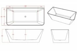 STARFISH BLACK BACK TO WALL Bathroom Square Freestanding Acrylic BathTub-1500MM&1700MM 10 STARFISH BLACK BACK TO WALL Bathroom Square Freestanding Acrylic BathTub-1500MM&1700MM -Bathroom Supplies Sales Store SHARK201700M 1200x800 1