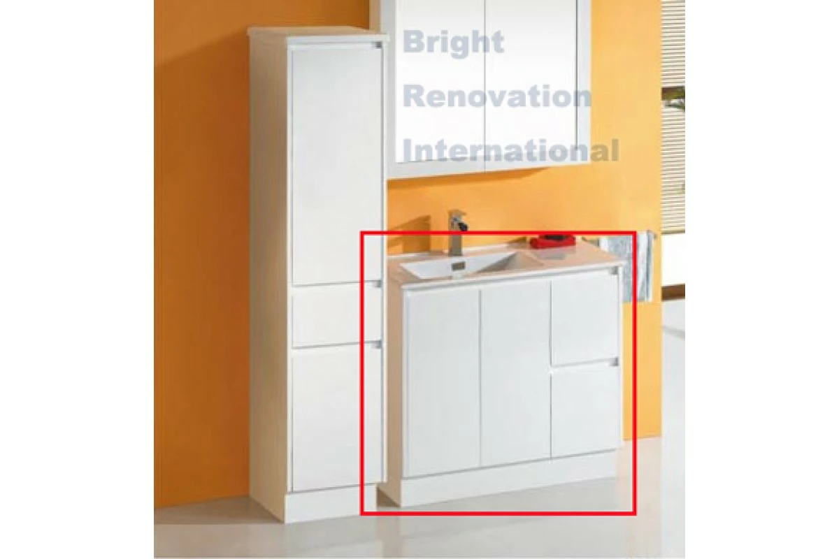 GLEN Bathroom White Finger Pull Hidden Handles Vanity 900mm 11 GLEN Bathroom White Finger Pull Hidden Handles Vanity 900mm - Image 9