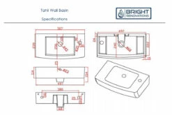 Castano Tahli Wall Basin -Bathroom Supplies Sales Store Tahli20wall20basin20specs 1200x800 1
