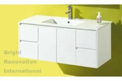 GLEN Bathroom White Finger Pull Hidden Handles Vanity 1200mm