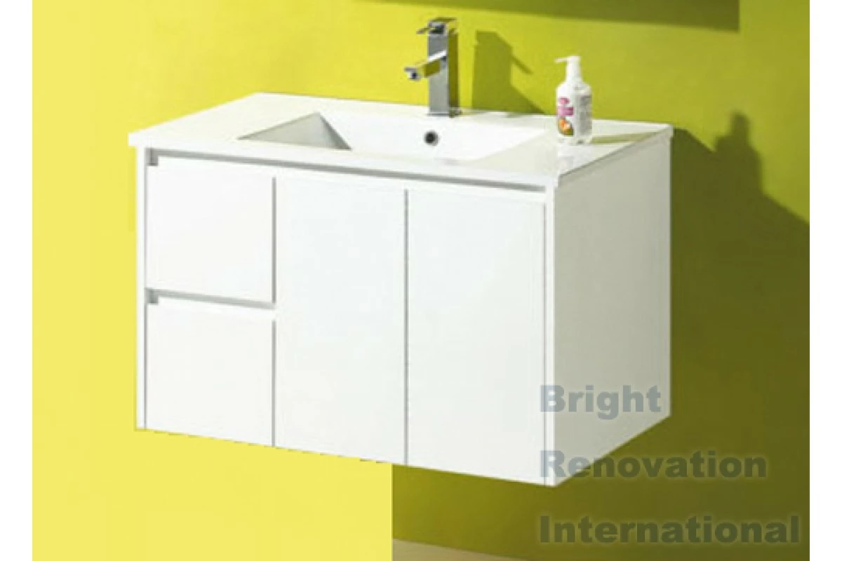 GLEN Bathroom White Finger Pull Hidden Handles Vanity 900mm 3 GLEN Bathroom White Finger Pull Hidden Handles Vanity 900mm