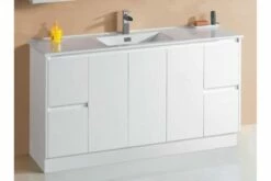 GLEN Bathroom White Finger Pull Hidden Handle Vanity 1500mm