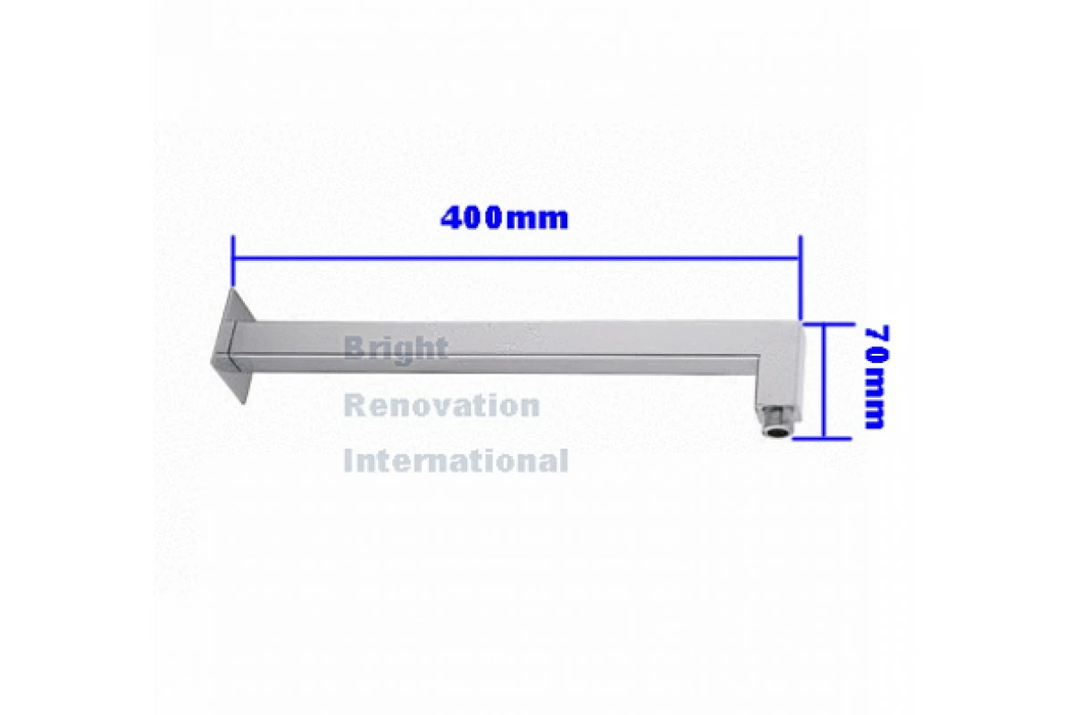 Bathroom Square Solid Brass Chrome Shower Arm 350mm 5 Bathroom Square Solid Brass Chrome Shower Arm 350mm - Image 3