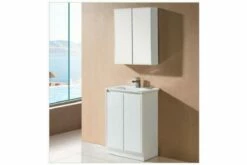 Slim 600mm Bathroom Vanity Ceramic Top Hidden Handle