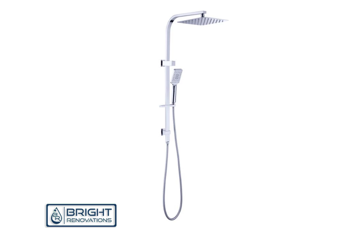 Bron Designer Bathroom Square Twin Shower Rail Set 3 Bron Designer Bathroom Square Twin Shower Rail Set