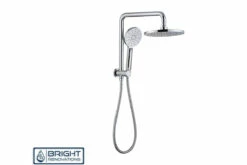 Warneet Compact Bathroom Round Shower Set Combo With Overhead & Handheld_New