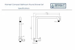 Warneet Compact Bathroom Round Shower Set Combo With Overhead & Handheld_New -Bathroom Supplies Sales Store warneet20rd20specs 1200x800 1
